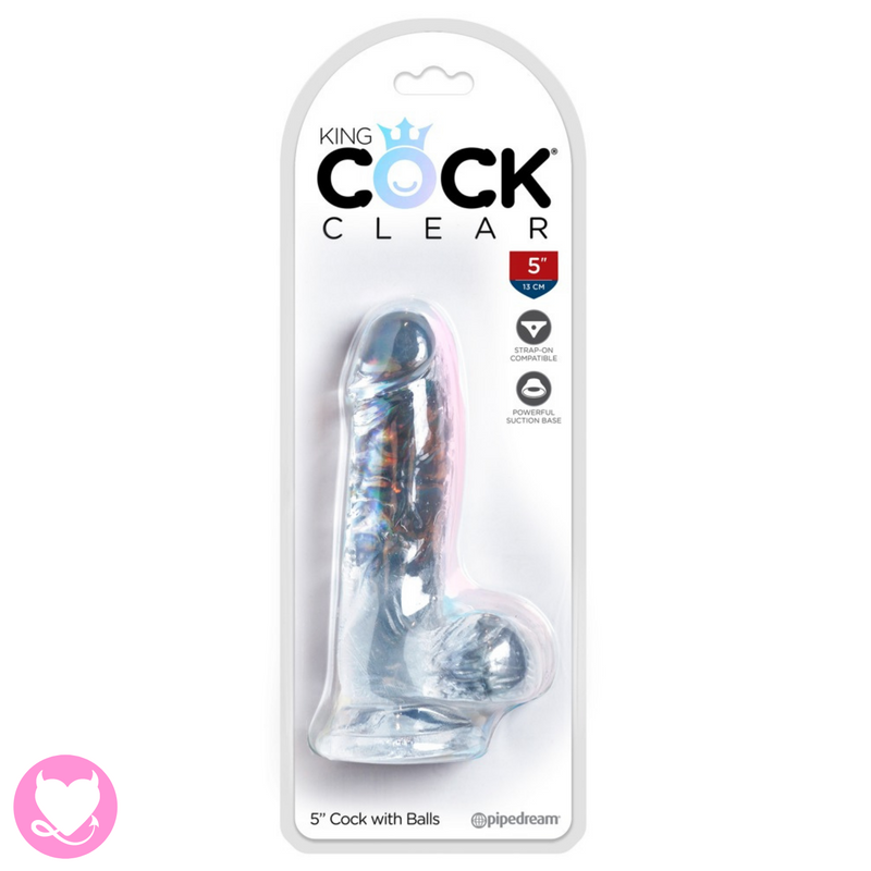 Clear Cock with Balls 5"