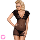 821-CHE-1 Chemise & Thong Fishnet